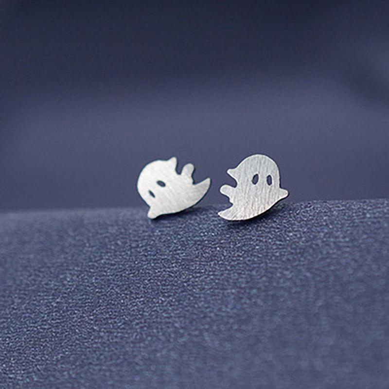 Korean Cute Ghost Stud Earrings: Mini, Funny & Versatile Accessories for Men, Women, and Students.
