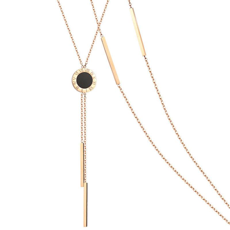 Design Contemporary Korean Tassel Necklace With Geometric Elements For Fashion Womens