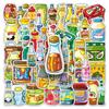 51 Sauce Graffiti Stickers: Cartoon Seasoning Bottles, Waterproof Decoration for Journals & Thermos Cups
