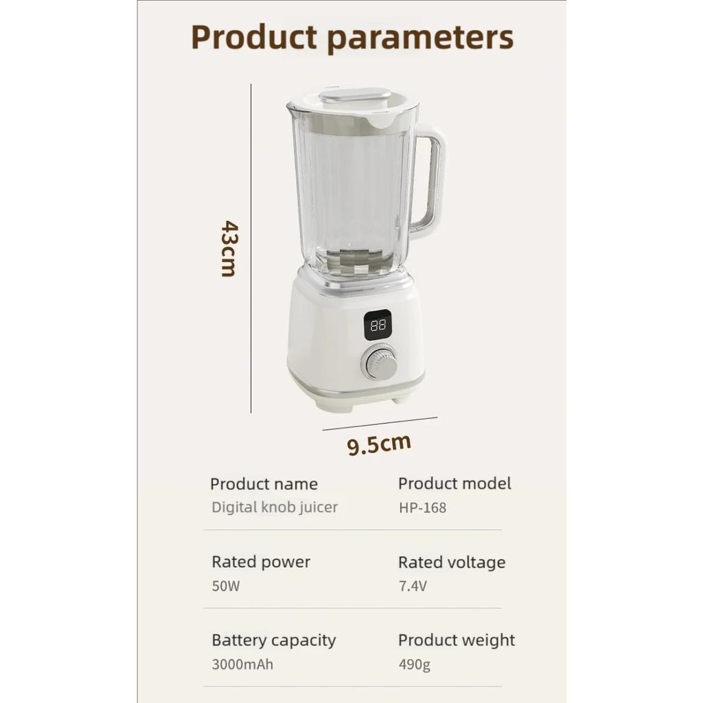 HOMZY New Home Blender 10 Blades 3000mAH Multifunctional Juicer Ice Crusher Juice Extractor High Juice Rate Kitchen Tools