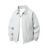 Spring Men's Light Gray Harrington Jacket Casual Lapel Zip Up