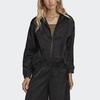 Adidas Originals Solid Color Zip-Up Sports Jacket Women Jackets Black HF2111