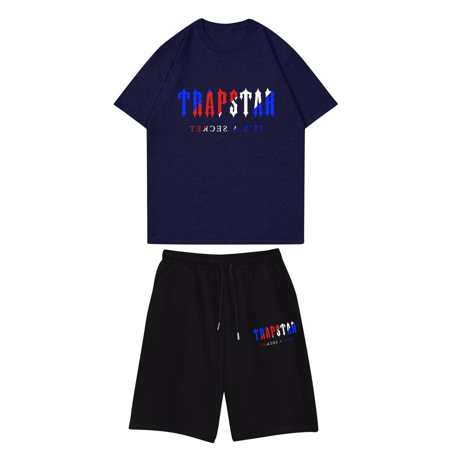 

Boys And Girls Casual Printed Short-sleeved Round Neck Top Elasticated Waist Shorts Pant Suit M