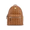 Stark Visetos Studded Monogram Print PVC Leather Backpack Unisex Backpack Brown Cognac MMKAAVE32CO001