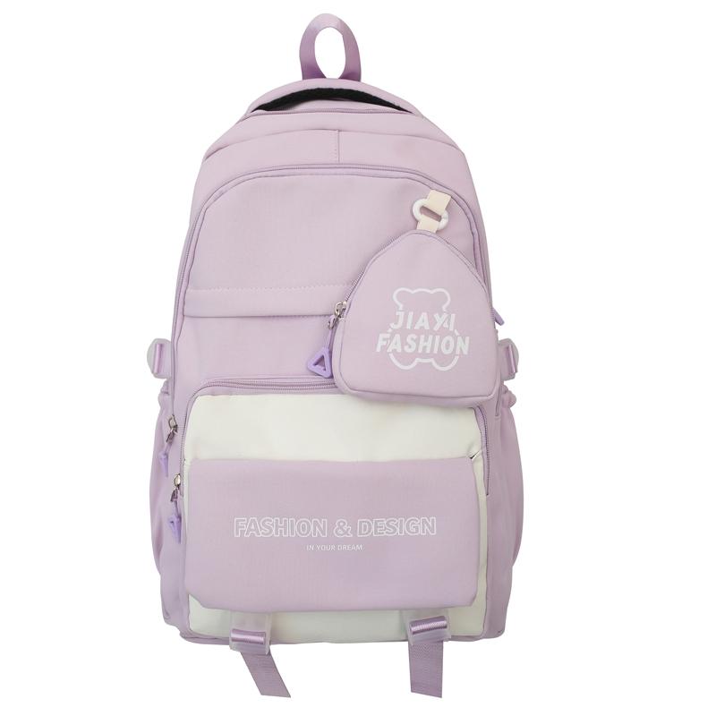 Цветной блок школьная сумка студенческий рюкзак в стиле колледжа женский рюкзак — фото 18