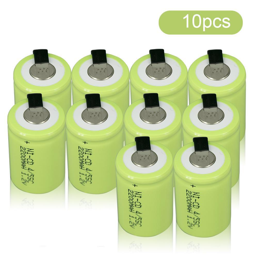 1.2V 2200mAh 4/5SC Battery 4/5 Sub C NI-CD Cell with Welding Tabs Rechargeable Battery for Screwdriver Electric Hand Drill
