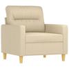 3 Piece Sofa Set with Cushions Cream Fabric