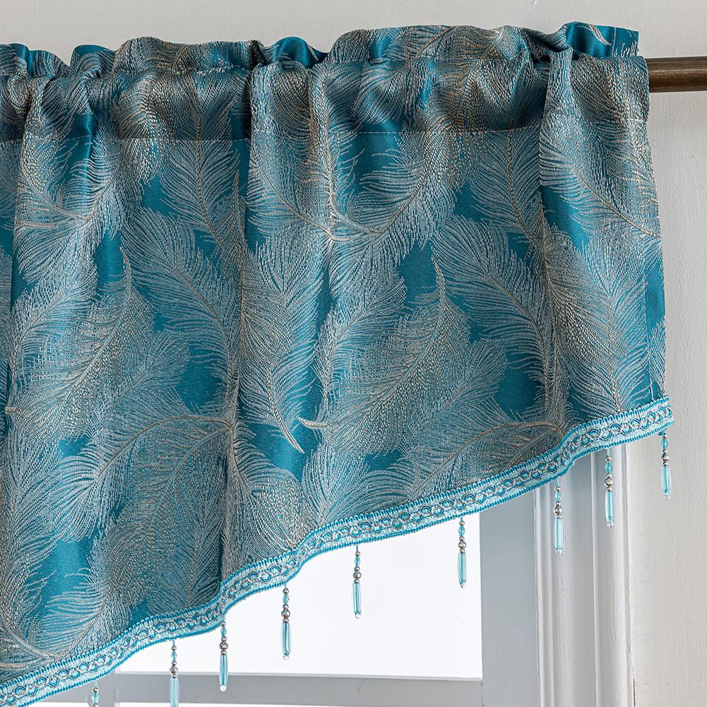 1PC Nuan Series Luxury Jacquard Curtain Head Beads Decorative Window Valance for Living Room Bedroom Home Decor
