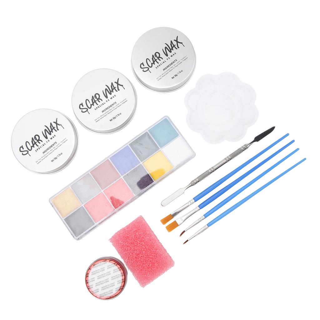 Makeup Scar Wax Kit Special Effects Fake Wounds Modeling Skin Wax with Blood for Halloween Party