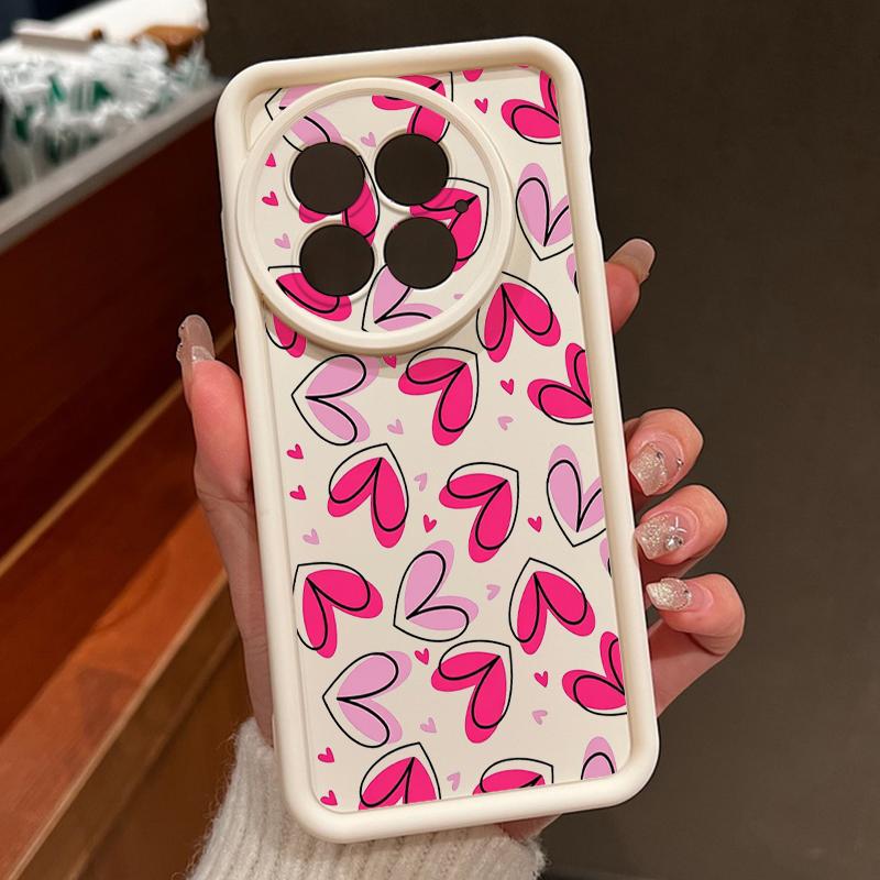 Soft TPU Phone Case For OnePlus 15 13 13T 12 15R 13R 12R 11R 5G Pink Love Hearts Printed Cover For OnePlus Nord 5 Ace 6 6T 5 3 2