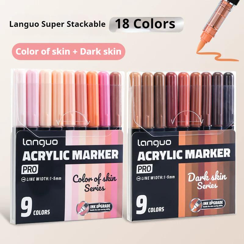 LANGUO 192Colors Direct Liquid Acrylic Marker Pens Set with Protable Bag Stackable Student DIY Graffiti Drawing Painting Pen PRO