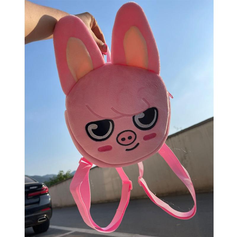 Stay Backpack Plush Bag Backpack Wolf Rabbit Piglet Bunny Cartoon Mini Backpack Chicken Fan Gift