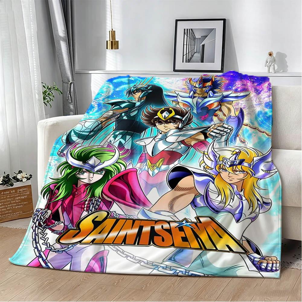 3D S-Saint S-Seiya Japan Anime Cartoon Flannel Blanket Soft Throw Blanket Art For Home Decor Bedroom Bed Sofa Picnic Fans Gifts