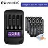 PALO Original AA AAA Rechargeable Battery Aa 1.2V NIMH+Smart LCD AA AAA Battery Charger for AA Fast Charger Discharge Repair