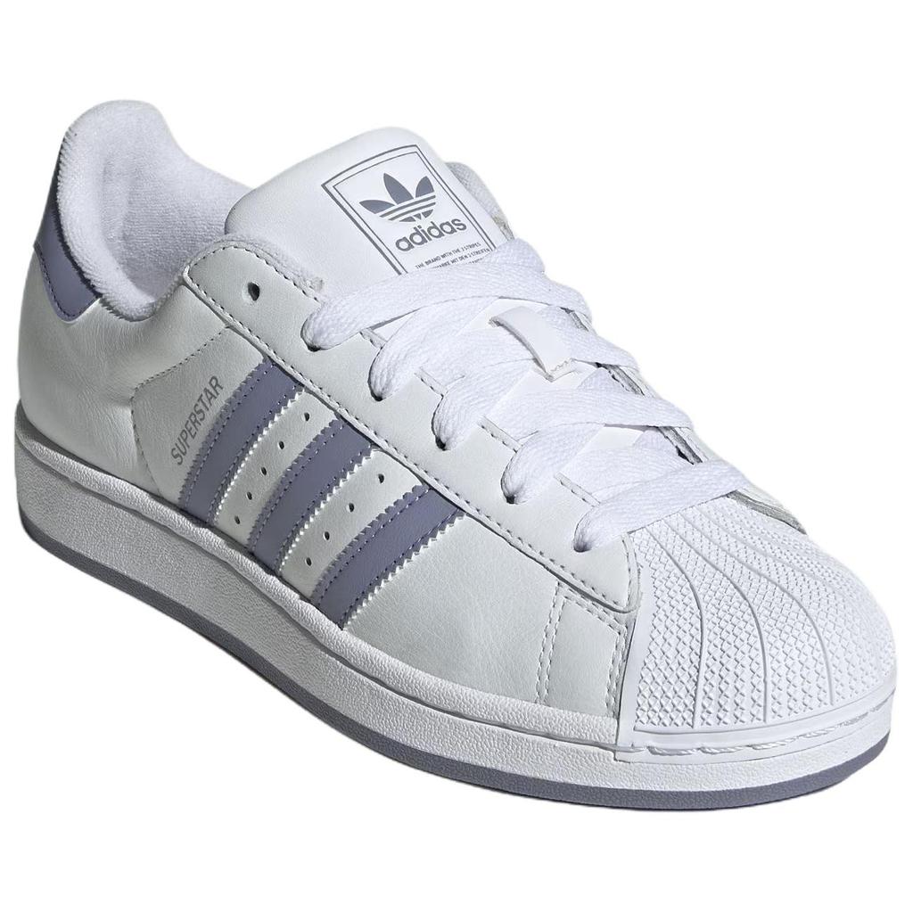 Adidas Originals Superstar 2 Classic Comfortable Durable Low-Top Skate Shoes Women Sneakers White Purple JS1373