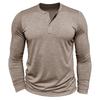 Men S Long Sleeve Henley Neck T Shirt Solid Color Casual