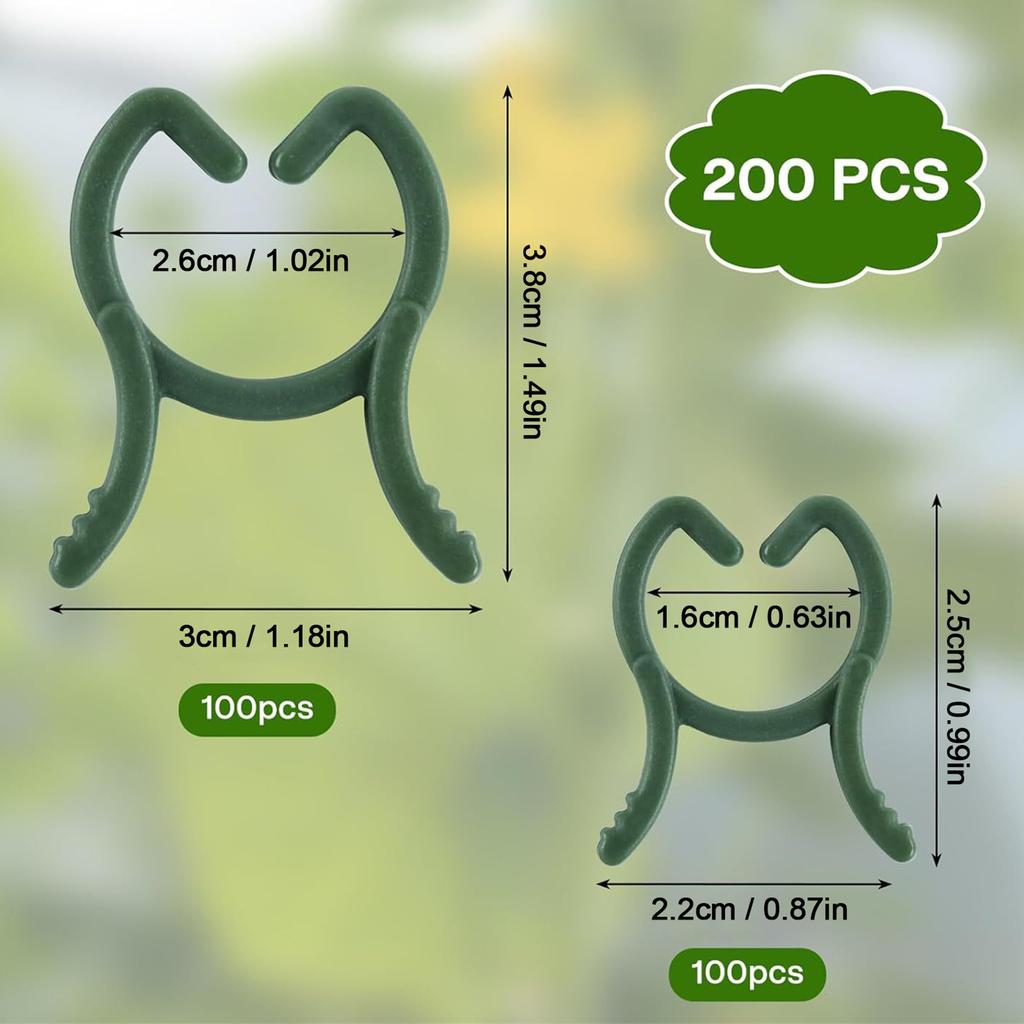 200 STÜCKE Wiederverwendbare Grüne Garten Pflanzen Fixierclips Für Gewächshaus Gemüse Blumen Stiel Ranken Traubenklammer Stütze Befestigungselemente Werkzeuge
