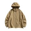 Printemps Automne Couleur Unie Ample Décontracté Zippé à Capuche Manteau Mâle Manches Longues Veste Solaire Hommes Cardigan Haut