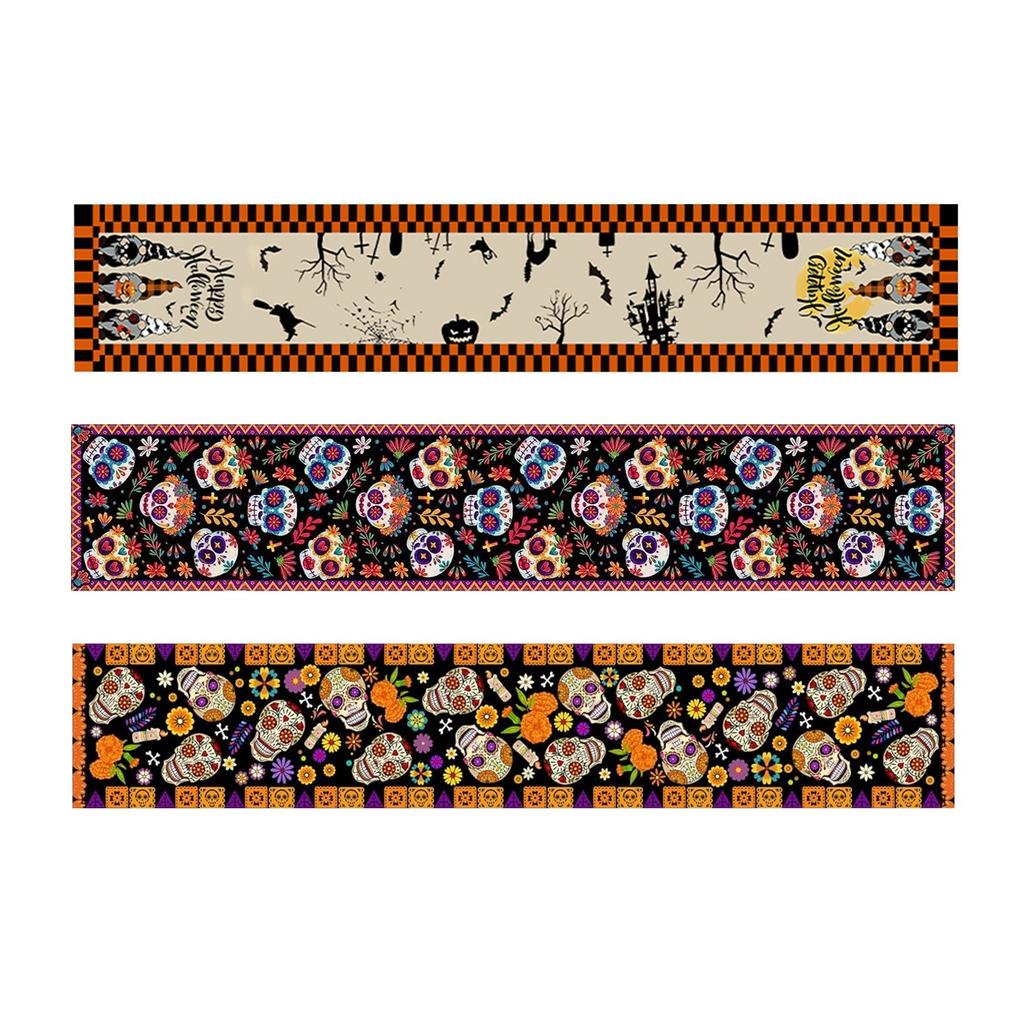Halloween Day Of The Dead,Table Runner, Tablecloth, Placemat, Skulls,table Decoration Party Supplies