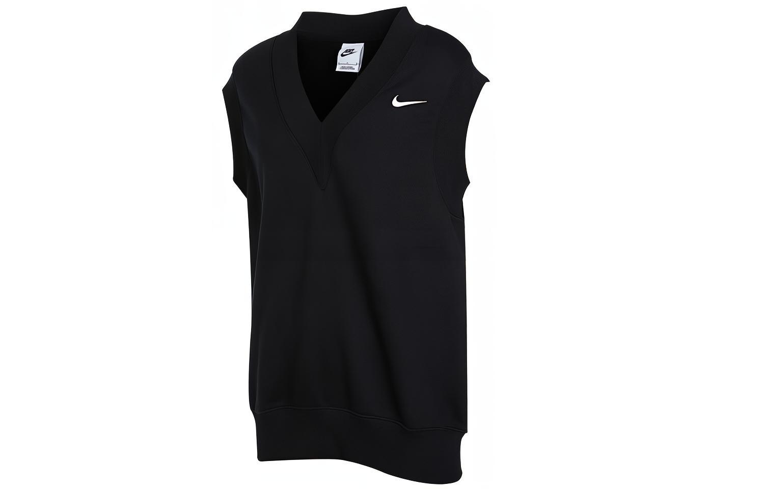 Nike Tank Tops Women s Black V Neck Moderate Straight Fit DQ6760-010 L
