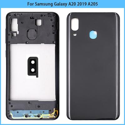 For Samsung Galaxy A20 2019 A205 SM-A205F A205DS Plastic Middle Frame Bezel Frame Battery Back  Rear
