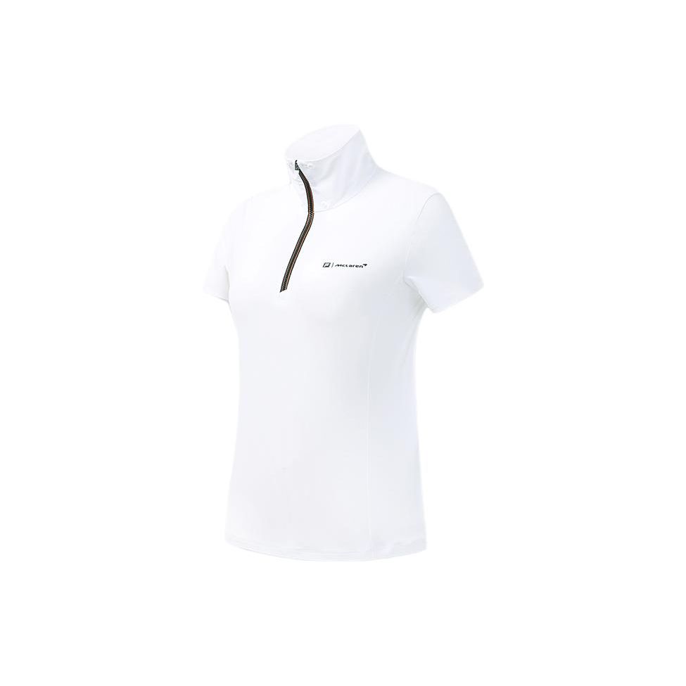 

FILA X McLaren Golf Series Letter Logo Print Stand Collar Short Sleeve Polo Shirt Women Polo Shirts Jade-White A11W325126F-WT M