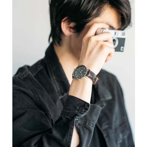 BERING Men's & Women's (Unisex) Watch, Japan Exclusive, Brown Calf Leather & Silver Stainless Steel with Mesh Strap, Sapphire Crystal, Changes 14240-0