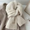 Knitted scarf keeps warm winter atmosphere, solid color lazy small scarf versatile high-end couple women's autumn and winter scarf