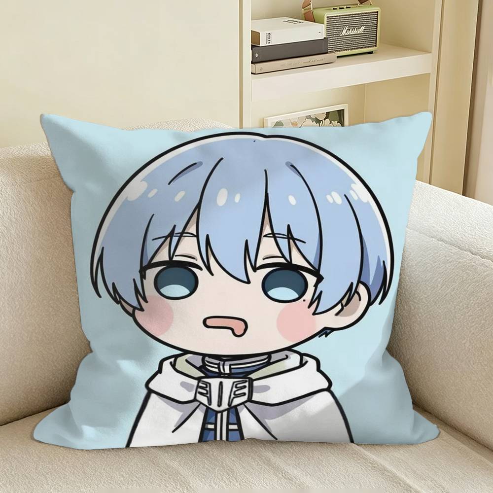 Anime ChibiS of FFrieren Square Sofa Pillow Cover Solid Color Living Room Home Decor Cushion Case