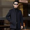 Men's Double-Sided Wool Coat with Detachable Down Liner and Stand Collar, Thick Woolen Fabric, and a Mink Collar.