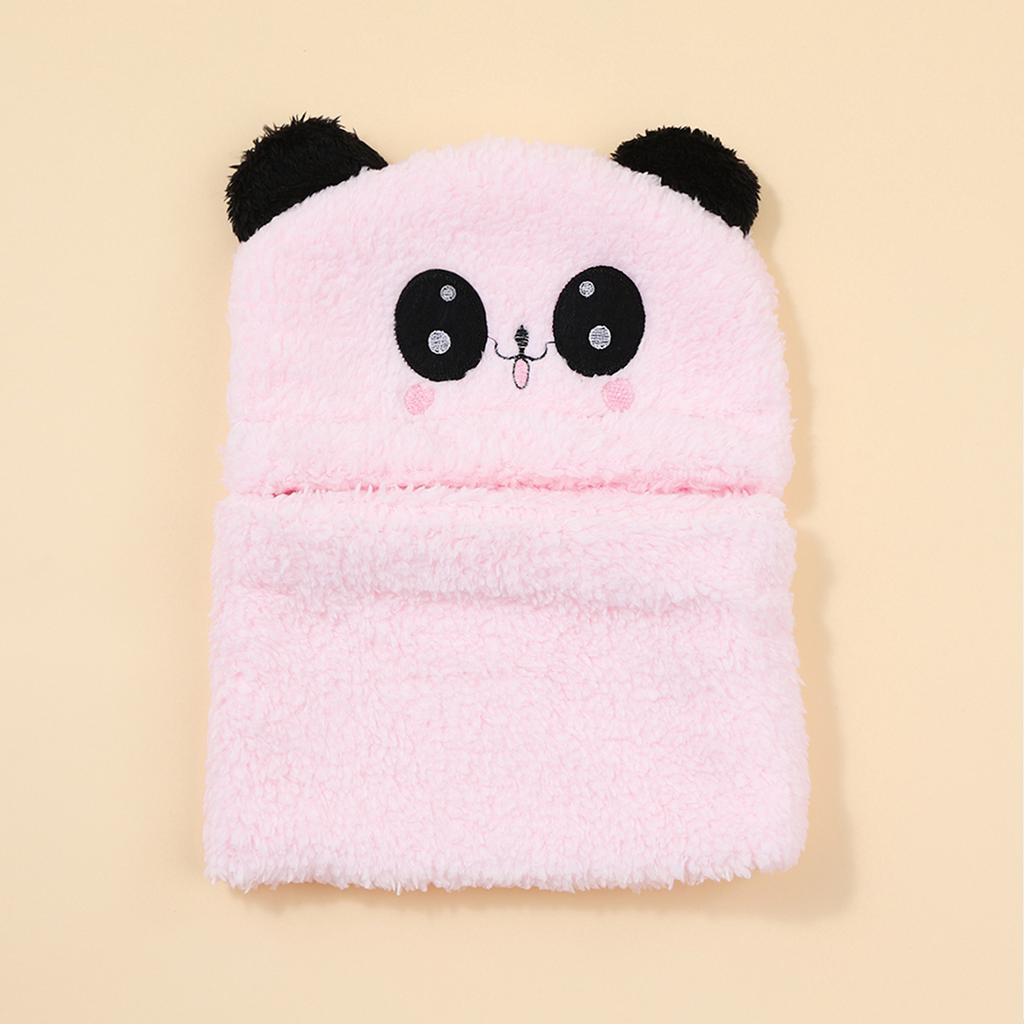 Winter Cartoon Rabbit Coral Velvet Cap Plush Balaclava Kids Caps Double Fleece Baby Scarf Hat Children