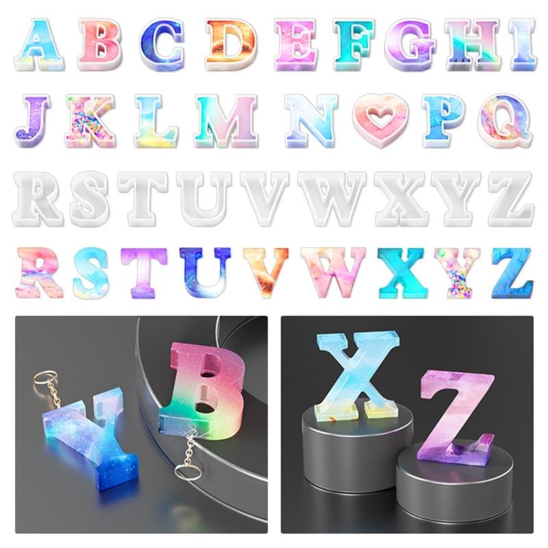 Silicone Pendant Mold Clay Molds Letter Shaped Silicone Keychain Moulds Pendant Accessories Gift for Hand Making Lover