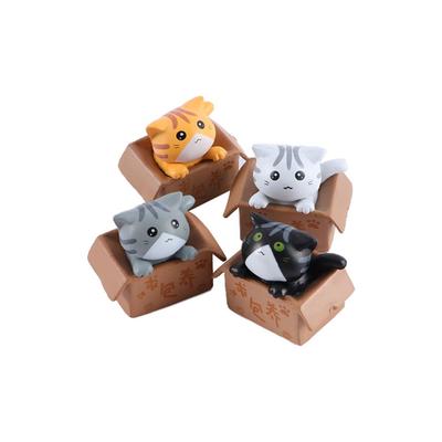 1 Stück Cartoon Spendenbox Katze Kätzchen Modell Kleine Statue Auto Figur Handwerk Gartenfigur Ornament DIY Miniaturen