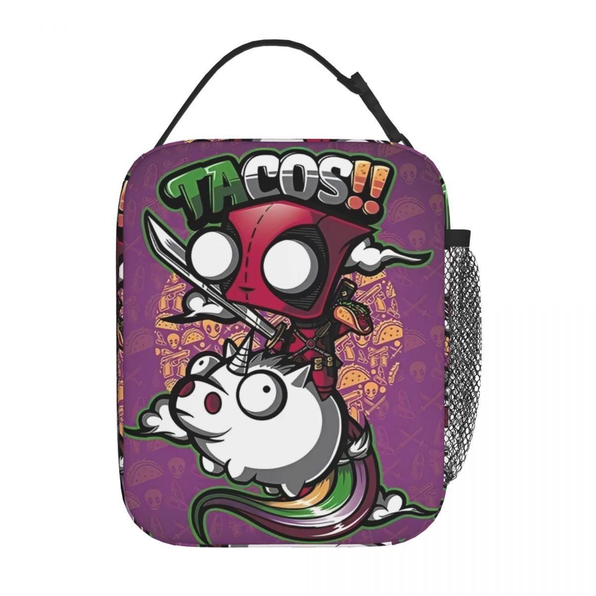 Sac à lunch personnalisé I-Invaders Z-Zims Personnages Anime Boîte à lunch de plage pour femmes Sac fourre-tout thermique graphique Sacs à main Sac isotherme Oxford One Size