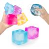 Cube Squeeze Ball Ice Cube Fidget Toy Translucent Square Sensory Stress Relief Toy Super Solid Squish Anxiety Relief Gift for Kids Adults
