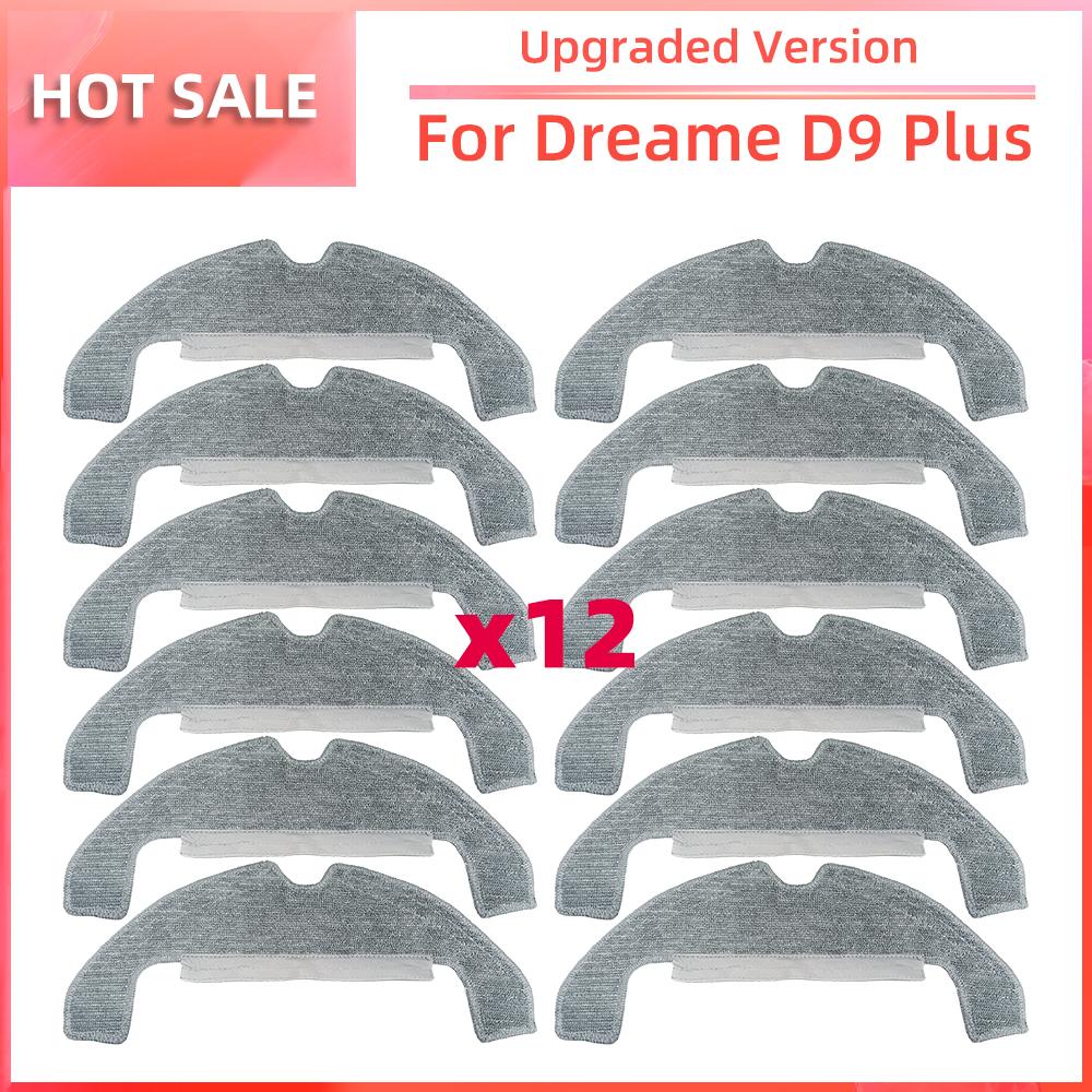 Compatible for Dreame D9 Plus Robot Vacuum Main Side Brush HEPA Filter Mop Pads Dust Bags Replacement Spare Parts Accessories