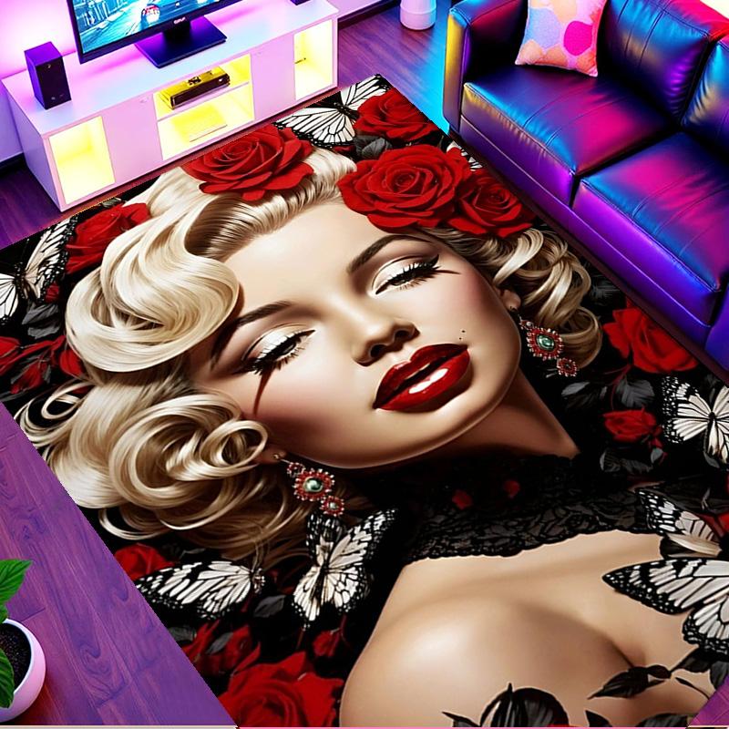 Marilyn Monroe Print Vloerkleed, Wasbaar Vloerkleed, Voor Entree Slaapzaal Wasruimte Kantoor Studeerkamer, Woondecoratie Verjaardag Kerstcadeau
