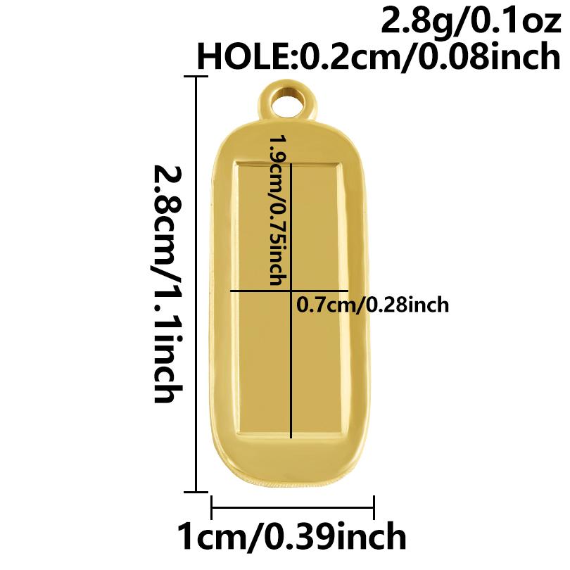 6Pcs Blank Settings Cabochon Pendants Round Rectangle Square Charm Stainless Steel Charms For Jewelry Making Bulk Diy Necklaces