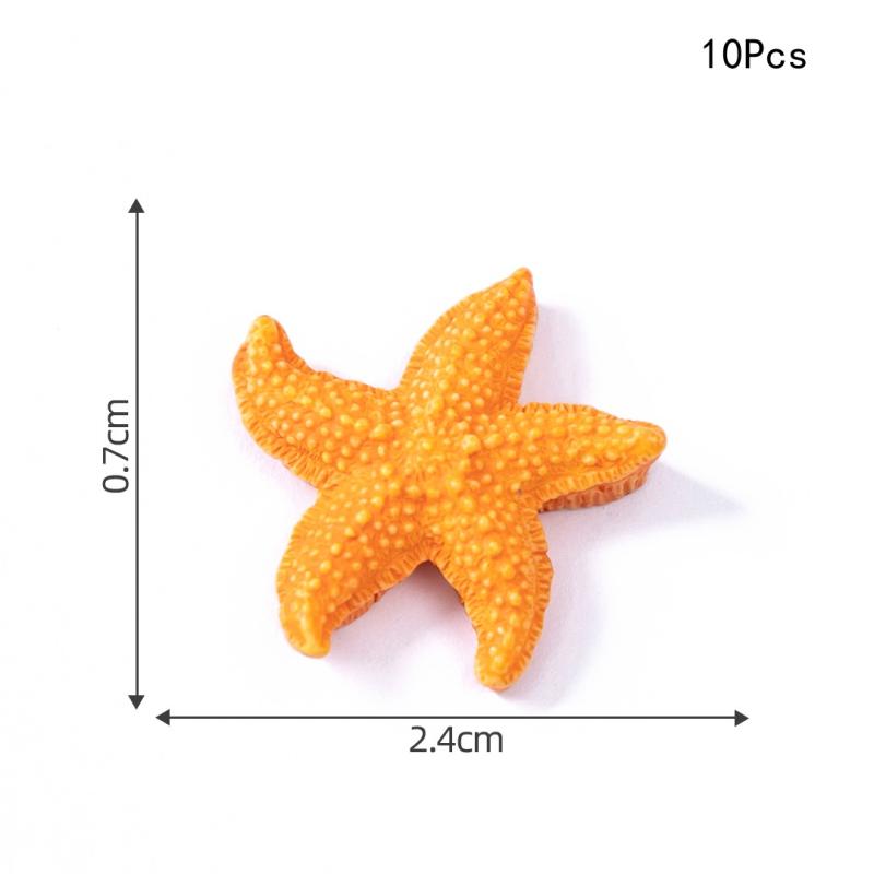 10Pcs Cartoon Small Starfish Sea Cucumber Ornaments Resin Fish Tank Landscaping Ornaments Diy Home Decoration Accessories Gifts