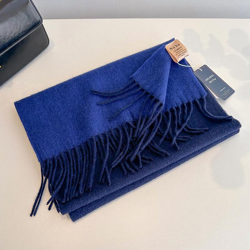 Tassel Color Matching Wool Scarf Double-sided Shawl Dual-purpose Couple Outer Warm Scarf Winter
