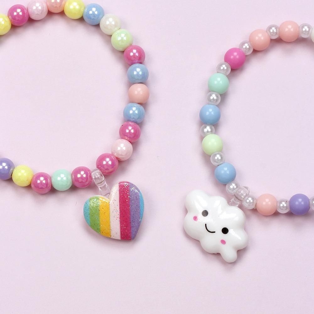 6PCS Colorful Acrylic Beaded Bracelet Rainbow Children's jewelry bracelet Colorful bracelet set