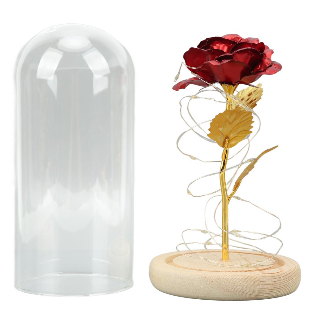 Rose in Glaskuppel Glücklich Schöne Symbolik Romantische Verzauberte Rose Romantische Geschenke mit LED-Licht