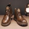 Stylish Leather Men's Ankle Boots Comfortable High Top Shoes for Man Winter Autumn Motorcycle Boots Retro Sneakers Outdoor Botas