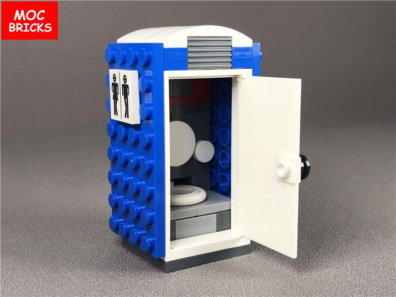 Set  MOC Bricks Coffee Cupboard Microscope Toilet Air Conditioner Desk Educational Building Blocks Toys Kids Gifts