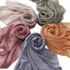 New Arrival Crinkle Chiffon Hijabs for Women Muslim Ramadan Headscarf Solid Striped Party Shawls Fashion Jersey Versatile Wrap
