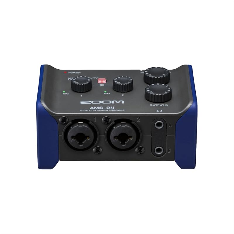 

ZOOM zoom AMS-24 аудиоинтерфейс черный 2 входа/4 выхода USB-Type-C Совместимость с Windows/Mac/iOS/Android Размер ладони Звук можно микшировать в стерео и