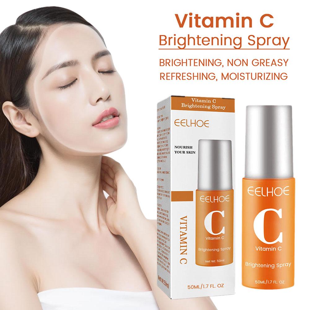50ml Vitamin C Brightening Spray Skin Whitening Moisturizer Non-Greasy Refresh Even Skin Tone Nourish Facial Care Beauty Product