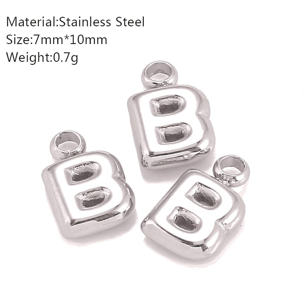 3Pcs Mini Balloon Alphabet Charms Cute Small Initial Bubble English Letter Stainless Steel Pendants DIY Necklace Bracelet Making