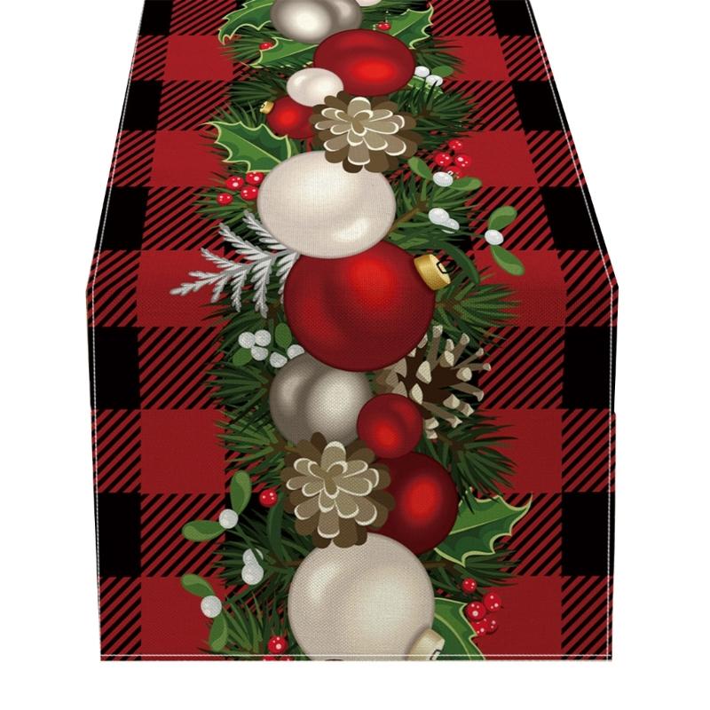 Christmas Table Runner Festive Home Table Cover Tablecloth for 2025 New Year Dropshipping
