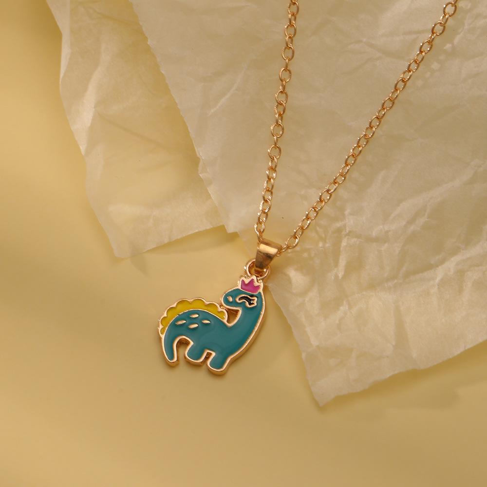 Rainbow Dinosaur Unicorn Friendship Necklace for Children – Creative Pendant Gift